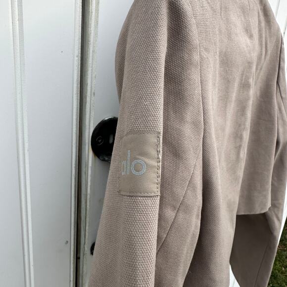 Alo Light Cocoa Main Character High-Waist Wide Leg Trouser Cropped Jacket XS - Picture 14 of 16